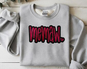 Memaw Glitter Patch - Iron On Patch for Grandma - Make Your Own Shirt