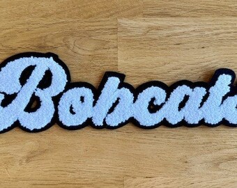 Bobcats Mascot Chenille Patch - Chenille Patch with Adhesive - School Mascot Patch - Bobcats Football  - Make Your Own Shirt