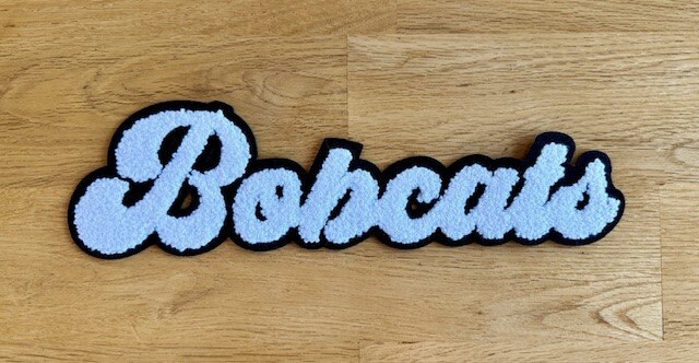 Bobcats Mascot Chenille Patch - Chenille Patch with Adhesive - School Mascot Patch - Bobcats Football  - Make Your Own Shirt