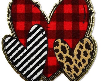 Hearts Valentine's Day Iron On Patch - Make Your Own Valentine's Day Shirt - Ready to Ship