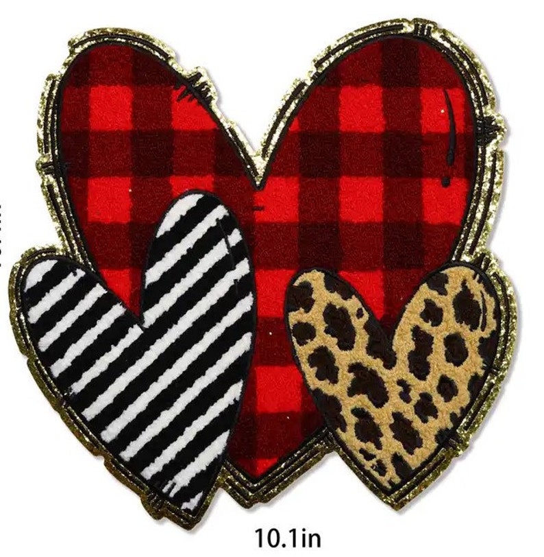 Hearts Valentine's Day Iron On Patch Make Your Own Valentine's Day Shirt Ready to Ship Bild 1