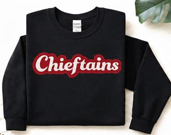Chieftains Patch, Sweatshirts, Jackets, Bags - School Mascot Custom Patch - School Spirit Patches - Can Be Customized