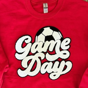 Game Day Soccer Patch - Iron on Soccer Patch - Make Your Own Shirt - Soccer Mom Chenille Patch