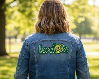 Hornets Mascot Patch for Sweatshirts, Jackets, Bags - School Mascot Custom Patch - School Spirit Patches - Can Be Customized