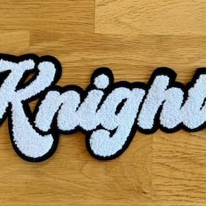Knights Mascot Chenille Patch - Chenille Patch with Adhesive - School Mascot Patch - Knights Football  - Make Your Own Shirt
