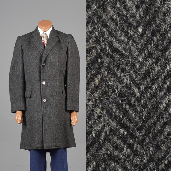 1950s Herringbone Tweed Coat 50s Tweed Overcoat 19