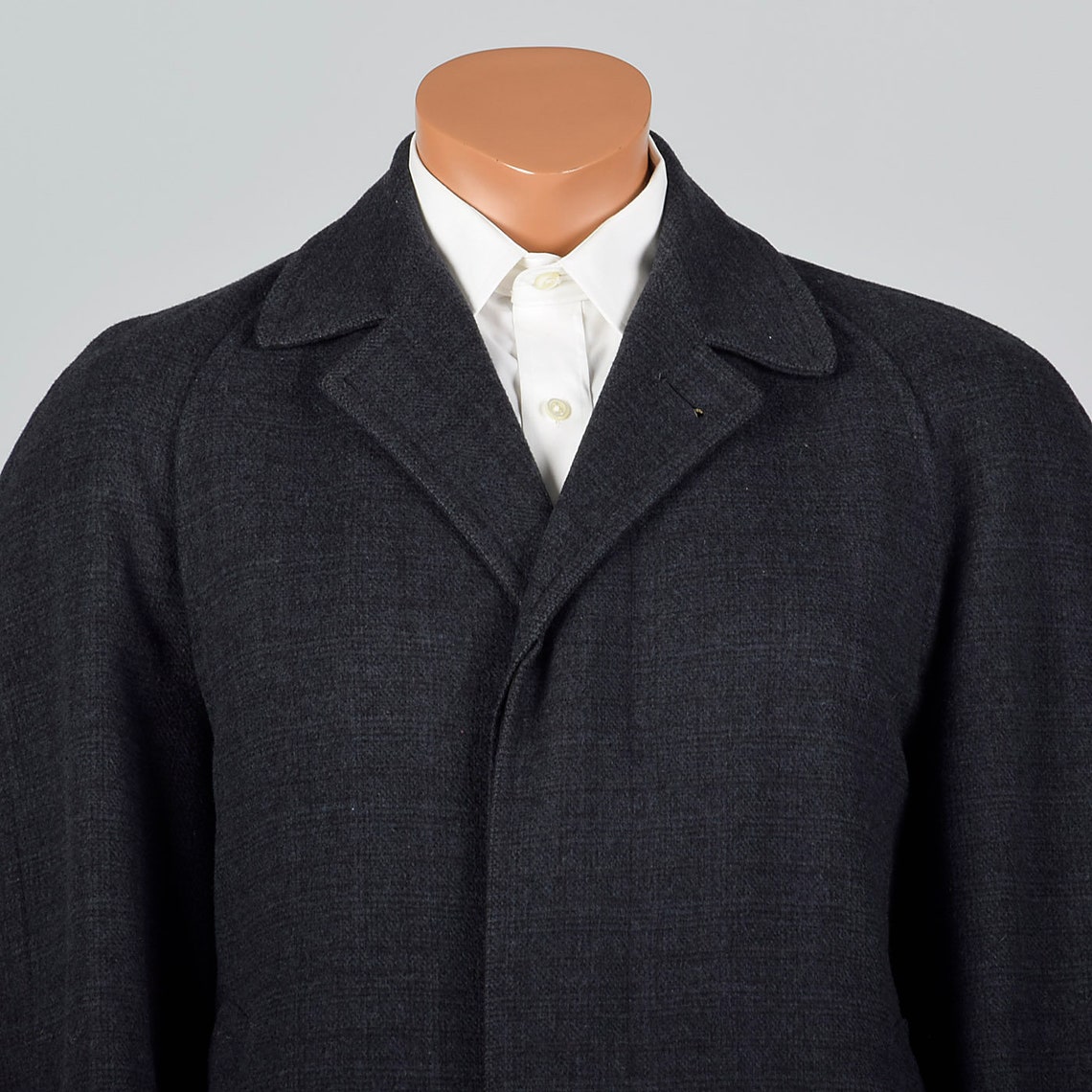 39R 1950s Mens Coat Wool Winter Coat Overcoat Button Front Single Vent ...