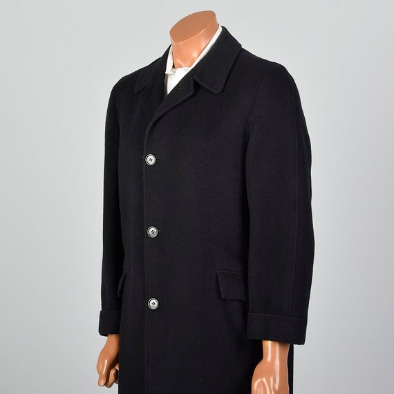 Medium 1950s Mens Winter Top Coat Single Vent Hea… - image 5