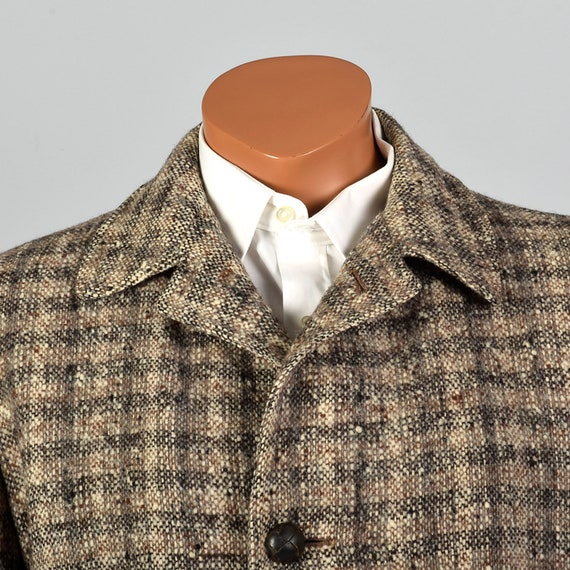 Large 1950s Mens Tweed Wool Plaid Coat McGregor B… - image 5