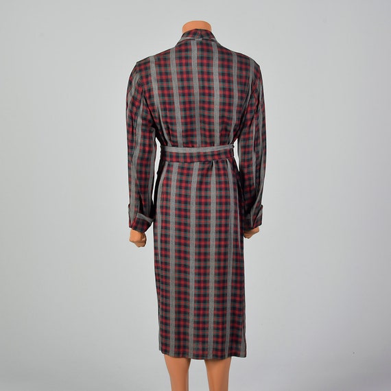 Medium 1950s Deadstock Mens Robe Long Sleeve Plai… - image 2