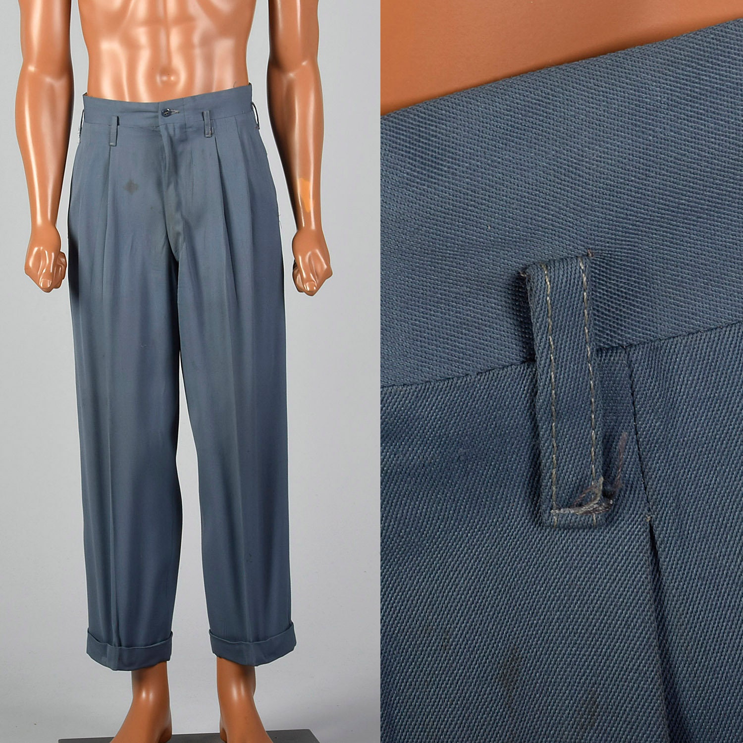 40s50s Denim Jeans Flannel Lined Side Zipper in Pocket  The Hip Zipper  Nashville