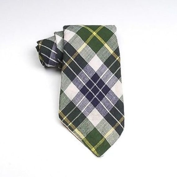 70s Tie Mens Tie Madras Plaid Tie 1970s Necktie Me