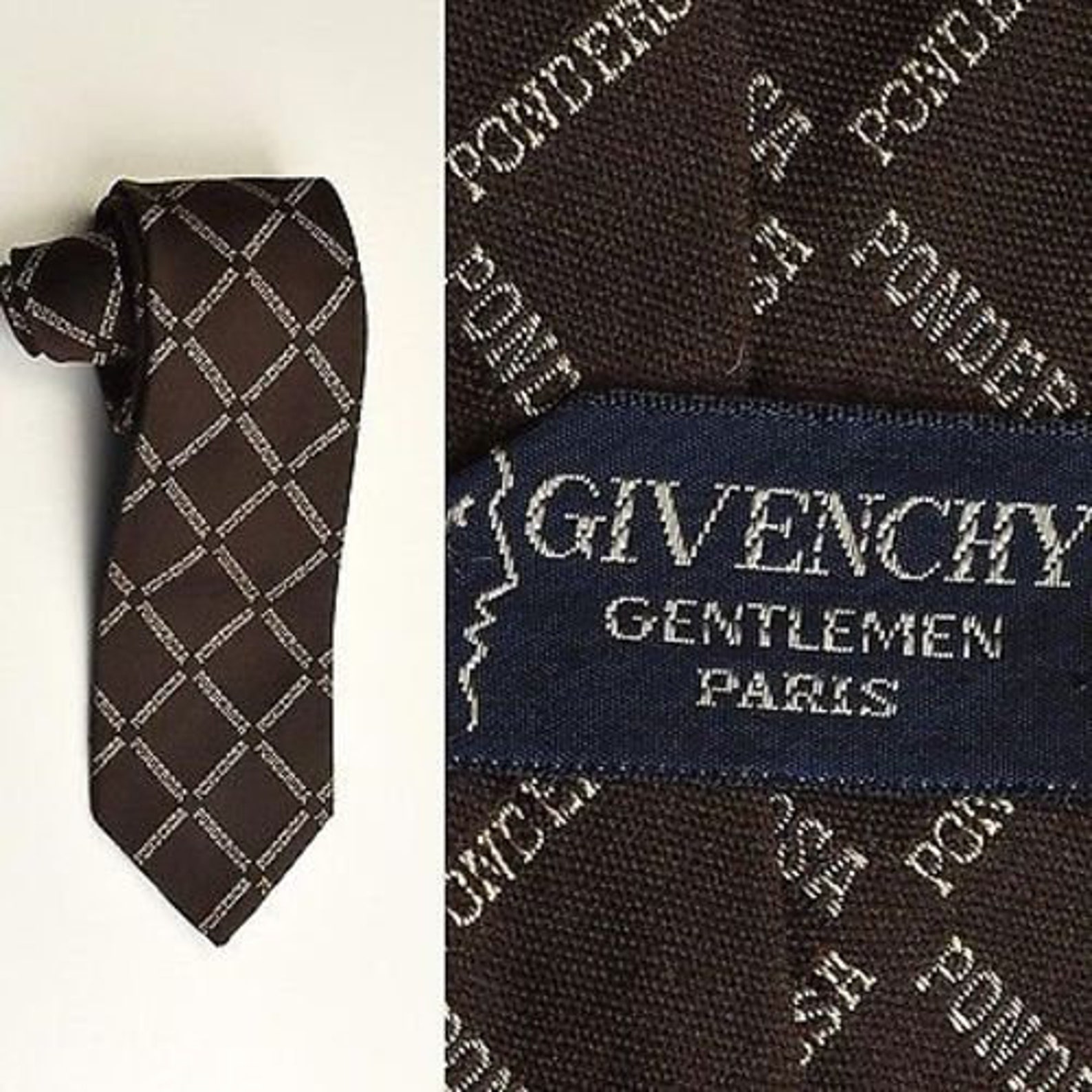 Mens Vintage Novelty Silk Givenchy Ponderosa Necktie Neck Tie Designer ...