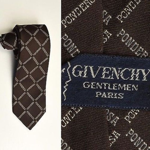Mens Vintage Novelty Silk Givenchy Ponderosa Neck… - image 1
