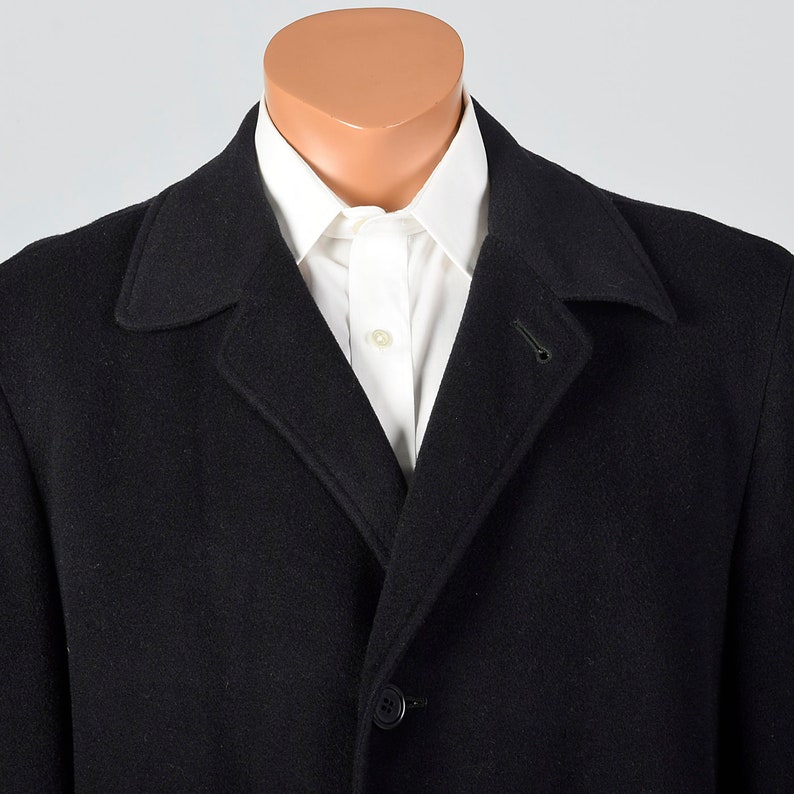42 Mens 1950s Black Cashmere Coat Overcoat Winter Coat Long - Etsy