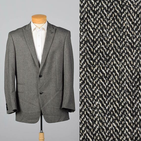 44L Vintage Mens John Varvatos USA Herringbone Ja… - image 1