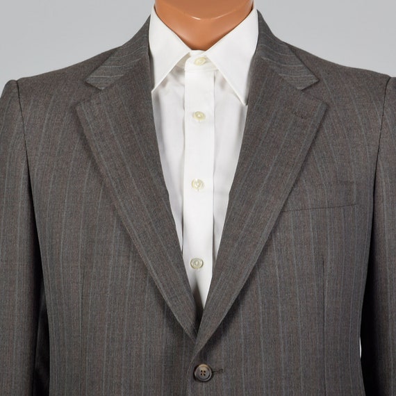 Medium 1960s 38R Stripe Suit Convertible Pockets … - image 7