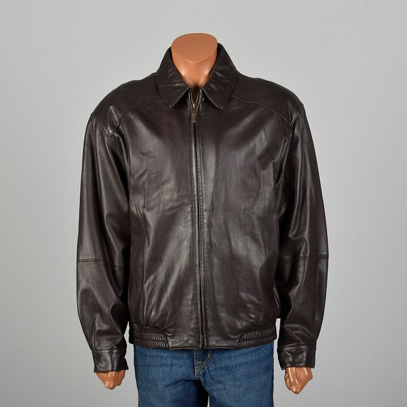 Large Mens Leather Jacket Robert Comstock Brown M… - image 1