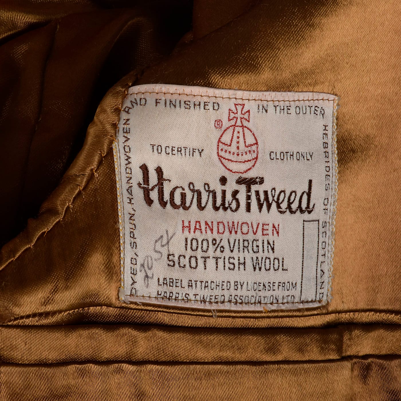 Large 41R 1970s Mens Harris Tweed Tan Jacket Patch Pockets Single Vent ...