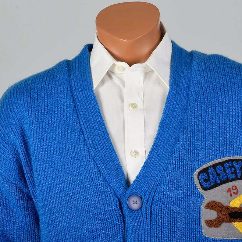 XL 1990s Mens Knit Novelty Coat Blue Plush Lining Race Car Rib Etsy