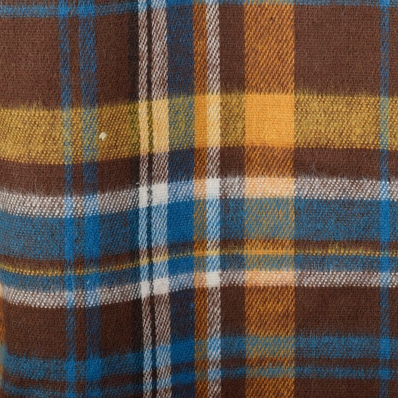 3XL 1960s Deadstock Mens Brown Plaid Flannel Shir… - image 8