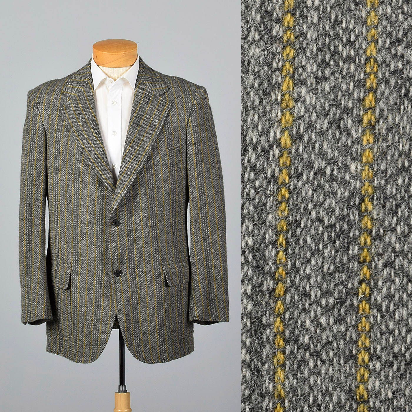 43L 1970s Mens Brooks Brothers Bespoke Gray Tweed Jacket Two - Etsy