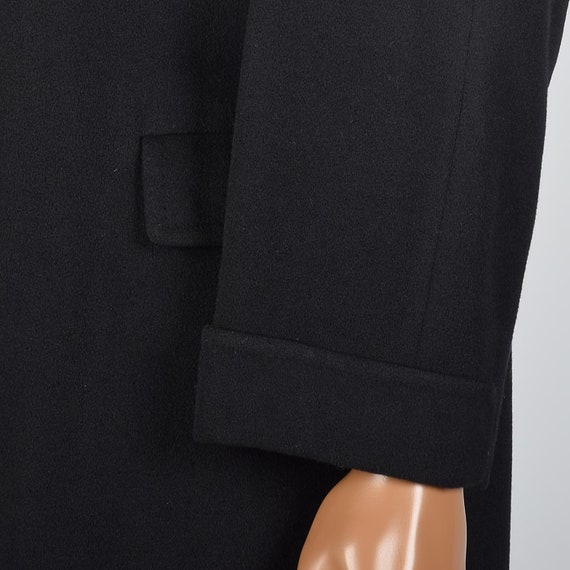 Medium Mens Cashmere Top Coat Black Overcoat 1950… - image 7
