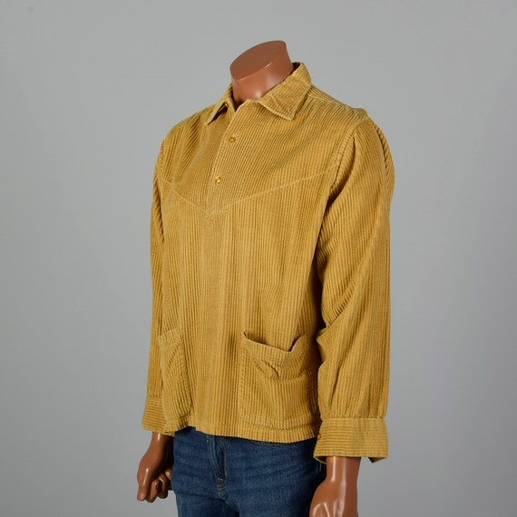 XXL 1950s Mens Pilgrim Gold Rockabilly Shirt Wide… - image 1