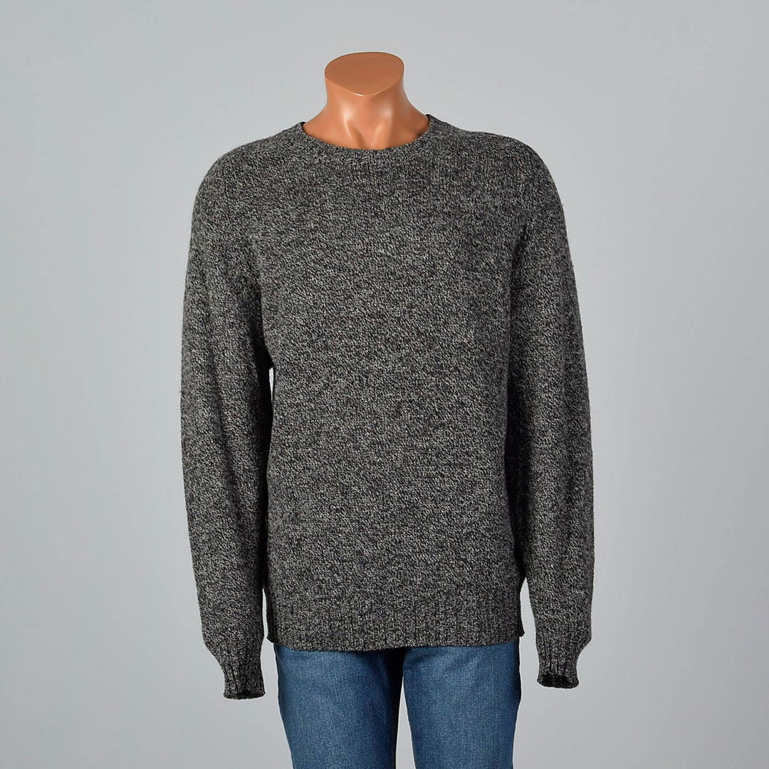 2XL 1980s Burberry Mens Gray Knit Sweater Wool Long Sleeve - Etsy