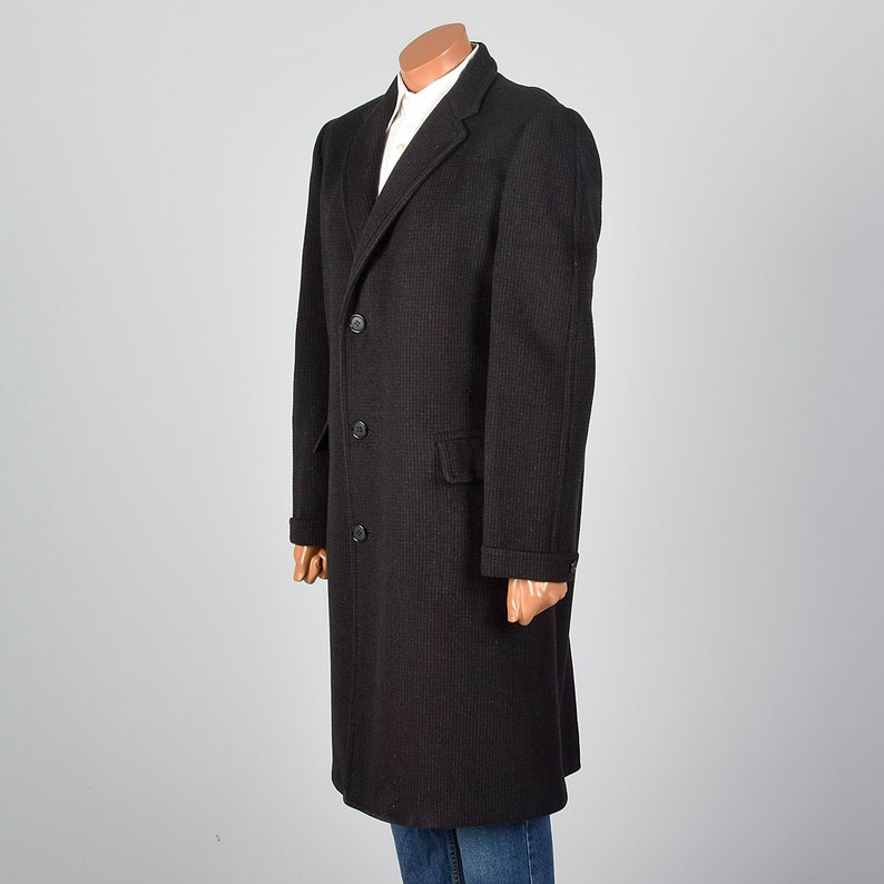 Large 1950s Mens Wool Overcoat Striped Convertible Pockets - Etsy