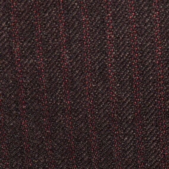 Mens Vintage 50s Brown Red Stripe Wool Jacket Mid… - image 7
