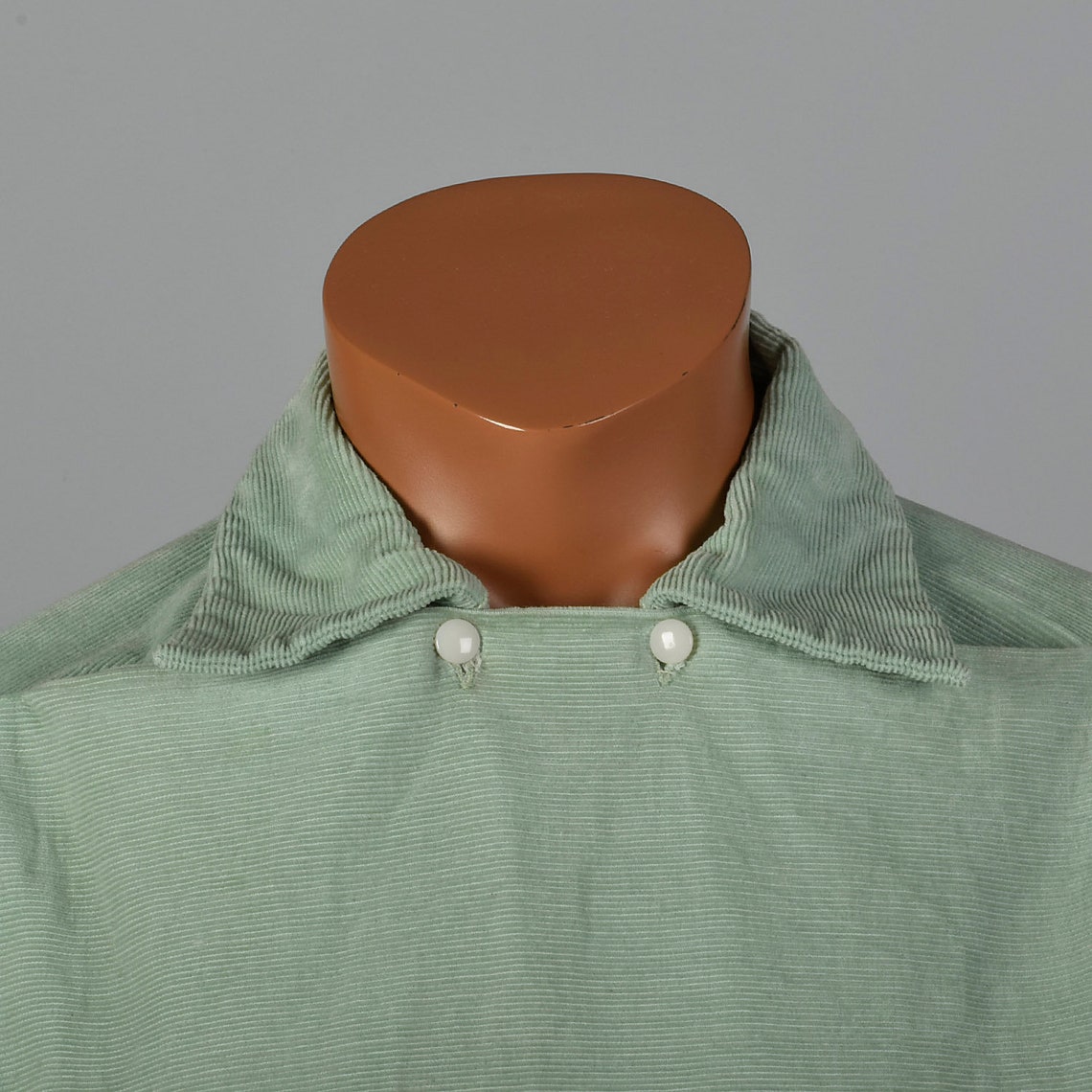 Medium 1950s Mens Mint Green Corduroy Shirt Long Sleeve Neck Etsy