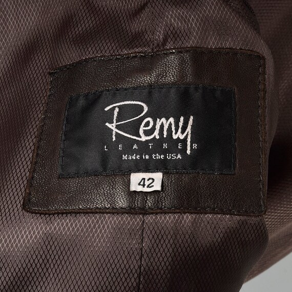90s Remy Large Mens Remy 90s Leather Jacket Chocolate Brown Re… - Gem