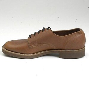 NOS Deadstock Mens Vintage 60s Brown Leather Suede Derby Oxford Lace Up Shoes Cork Crepe Sole Mens 6 Womens 8 Unisex image 2