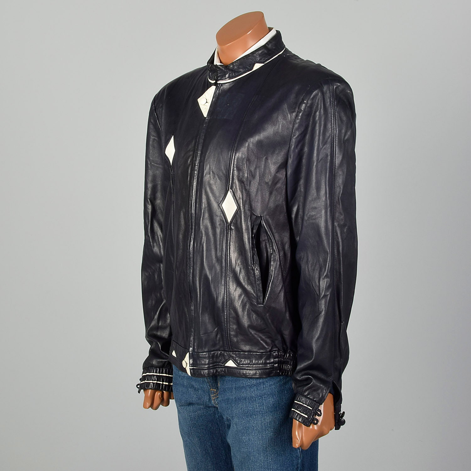 Medium Battaglia 1980s Reversible Black Leather Jacket main image 1