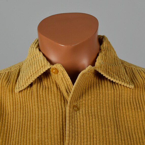 XXL 1950s Mens Pilgrim Gold Rockabilly Shirt Wide… - image 6