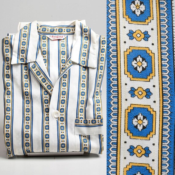 XS 1950s Mens Pajamas Sanforized Cotton Deadstock