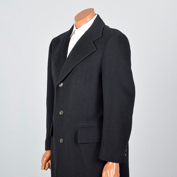 Medium 1960s Mens Cashmere Winter Coat Convertible Po… - Gem