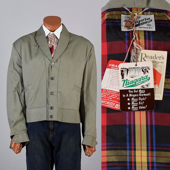 Deadstock Jacket 50s Shawl Collar Jacket 50s Mens Jacket Mid