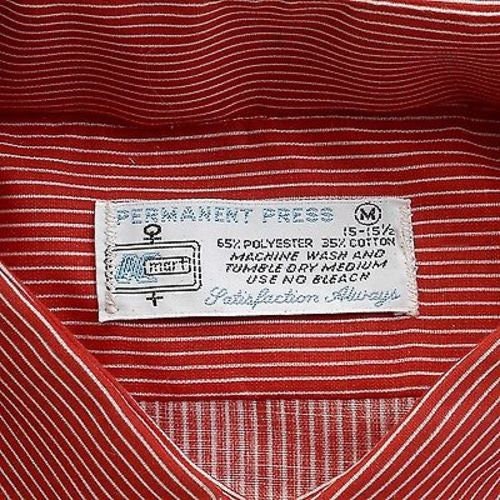 Deadstock NOS Mens Vintage 70s Red White Stripe Wing Collar - Etsy