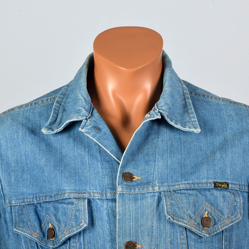 45R 1970s Mens Wrangler Range Jacket Classic Denim Jacket Workwear Work Wear Autumn Separates 70s Vintage image 6