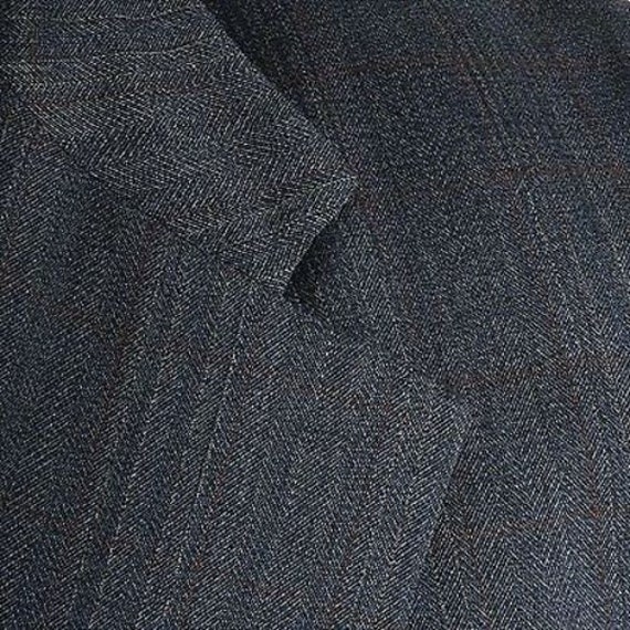 Mens Vintage 70s Mod Blue Pinstripe Windowpane Ja… - image 3