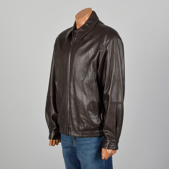 Large Mens Leather Jacket Robert Comstock Brown M… - image 2