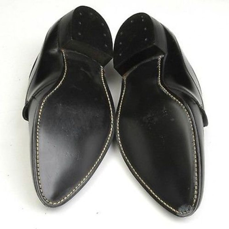NOS Deadstock Mens Vintage 60s Black Leather Oxford Derby Shoes Lace up ...