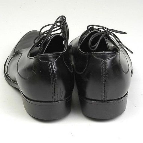 NOS Deadstock Mens Vintage Black Leather Slim Toe… - image 6