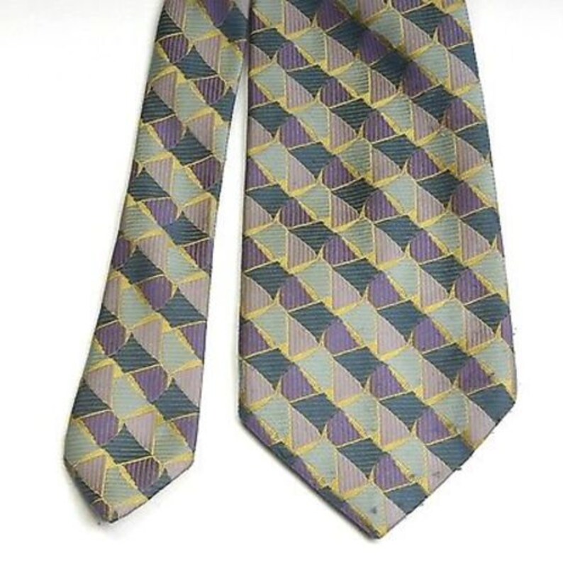 1970s Mens Tie Op Art Geometric Necktie Neck Tie Purple - Etsy