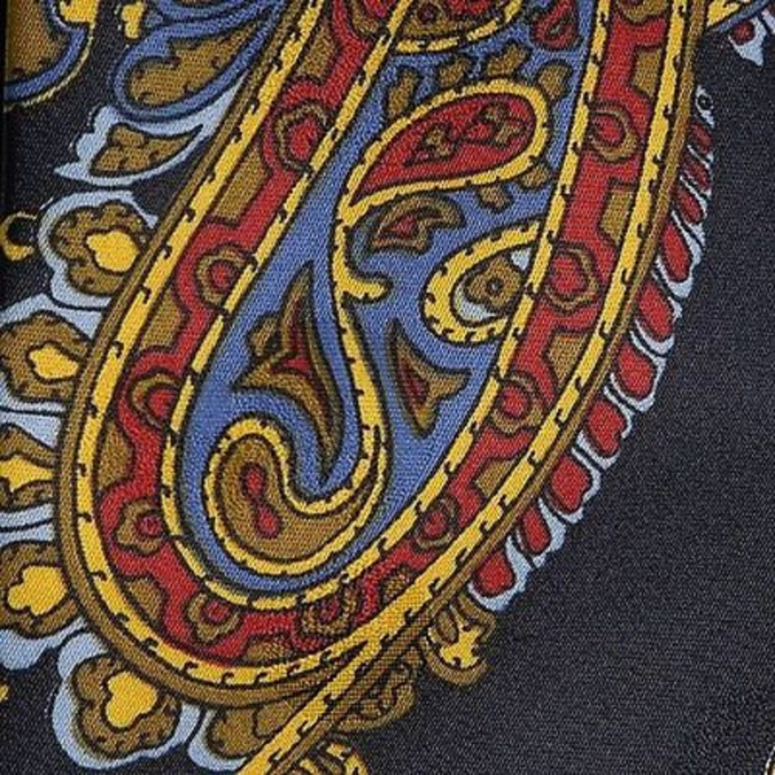 Mens Vintage 70s Navy Blue Red Gold Paisley Wide Necktie Neck Tie - Etsy