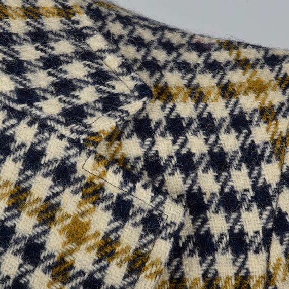 39S 1970s Mens Mod Blazer Wool Tweed Jacket Plaid… - image 5