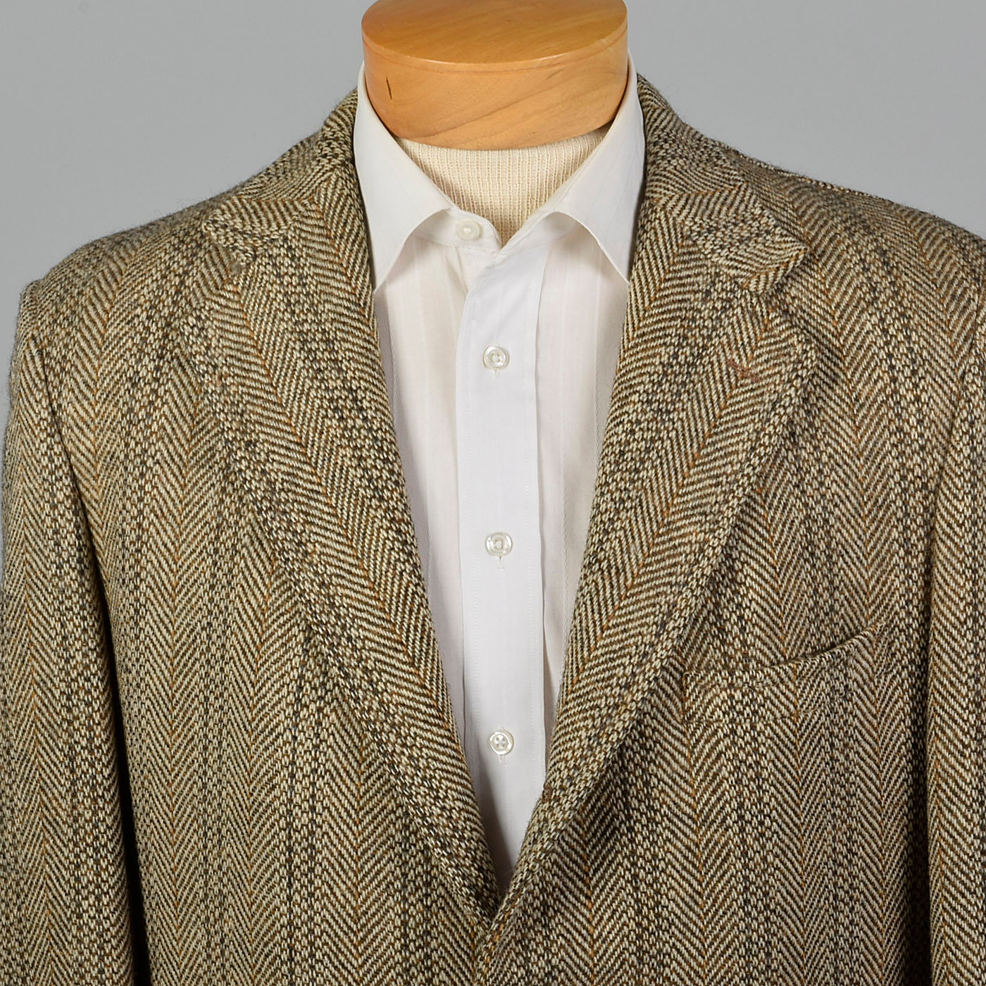 Large 41R 1970s Mens Harris Tweed Tan Jacket Patch Pockets Single Vent ...