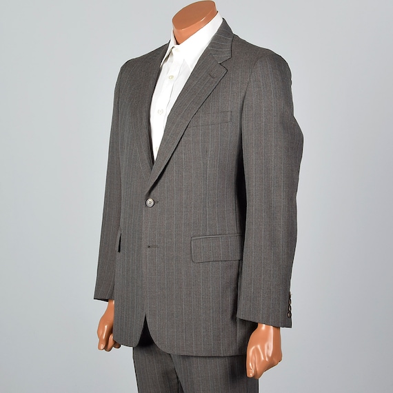 Medium 1960s 38R Stripe Suit Convertible Pockets … - image 5